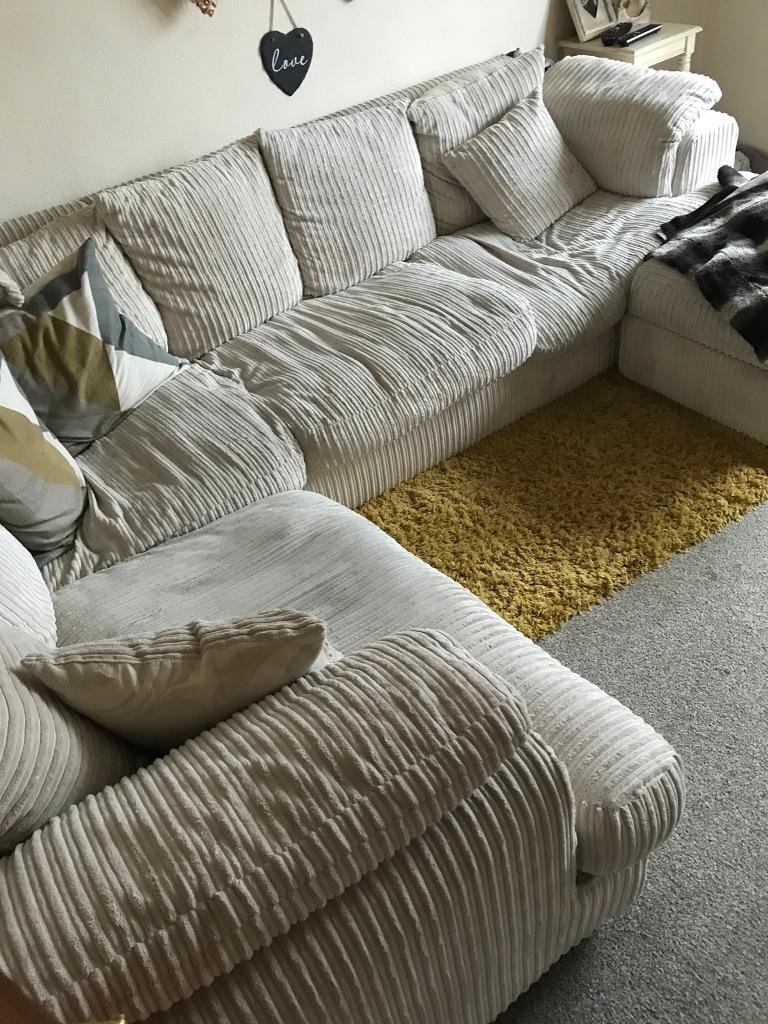 Cream right corner sofa in Lepton, West Yorkshire Gumtree