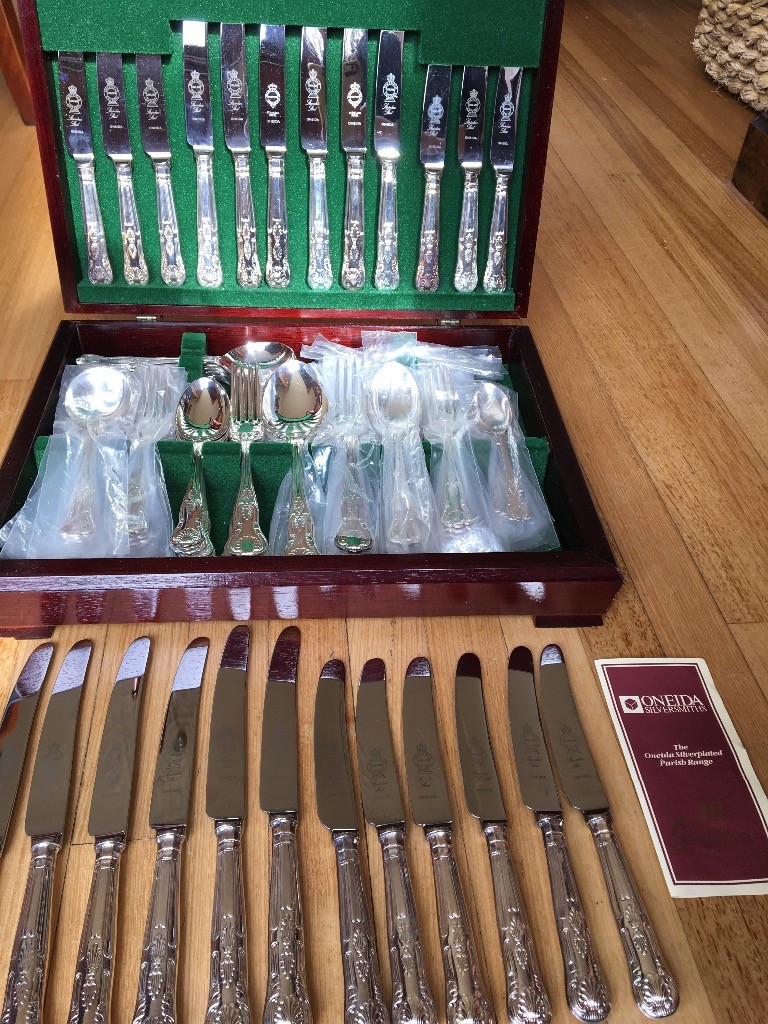 Silver Plated Cutlery Set in Wooden Storage Box, 88 pieces in Merchiston, Edinburgh Gumtree