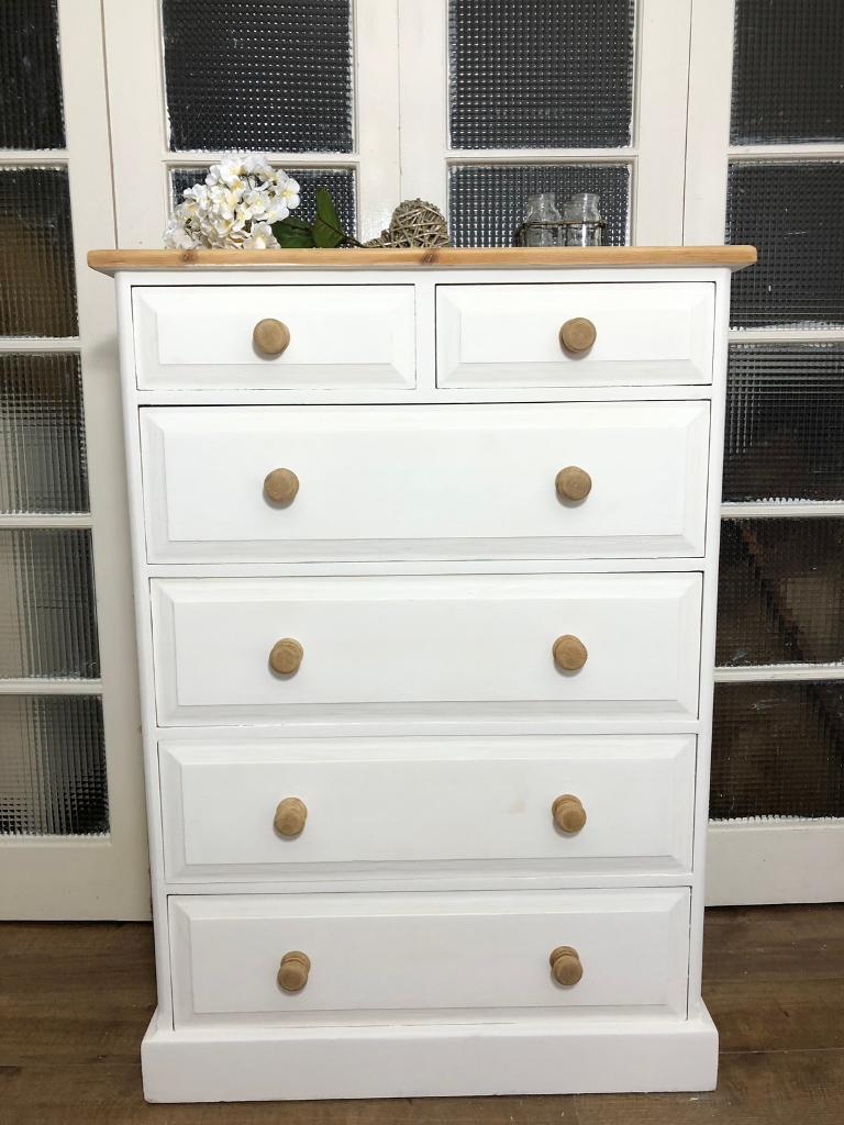 Heavy duty Tallboy Free Delivery Ldn Shabby Chic Chest Of Drawers Solid