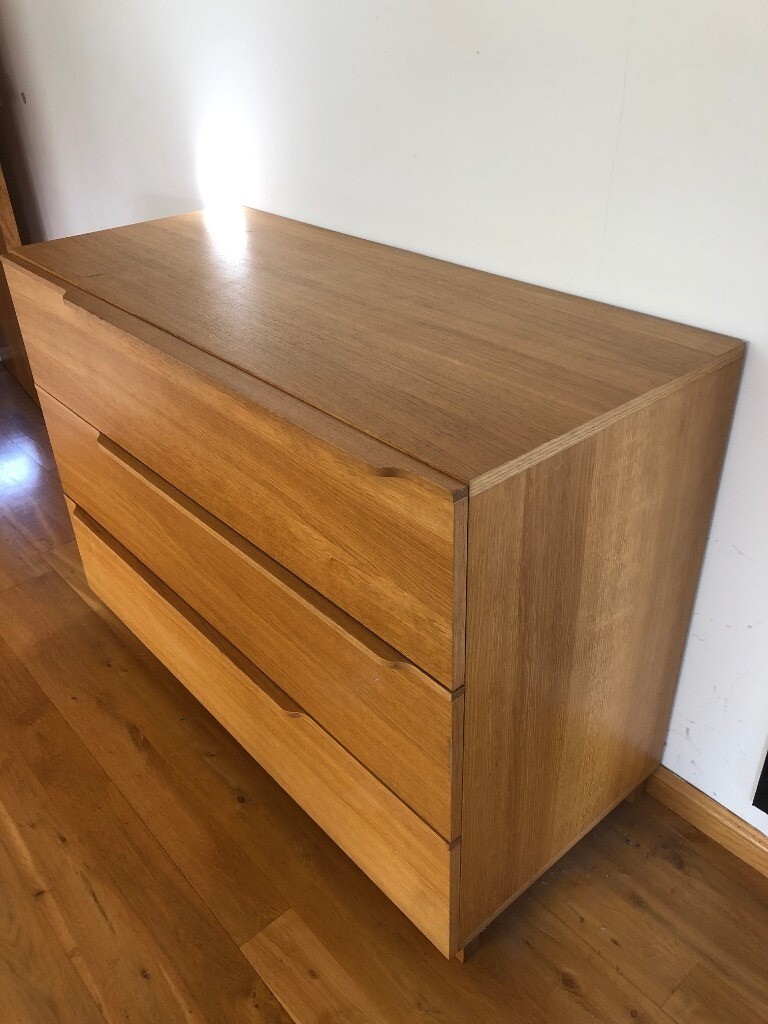 Vintage Oak Veneered Habitat Chest Of Drawers In Hawkhurst