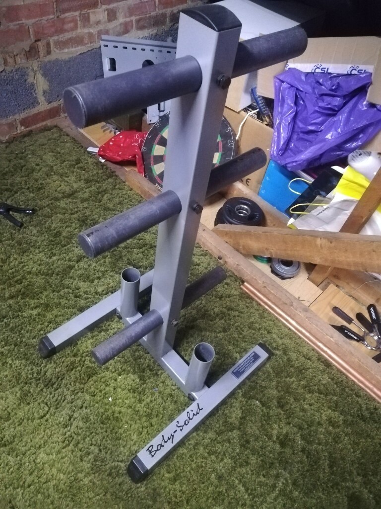 BODY SOLID Olympic Weight Plate Storage Tree & Bar Holder (barbell