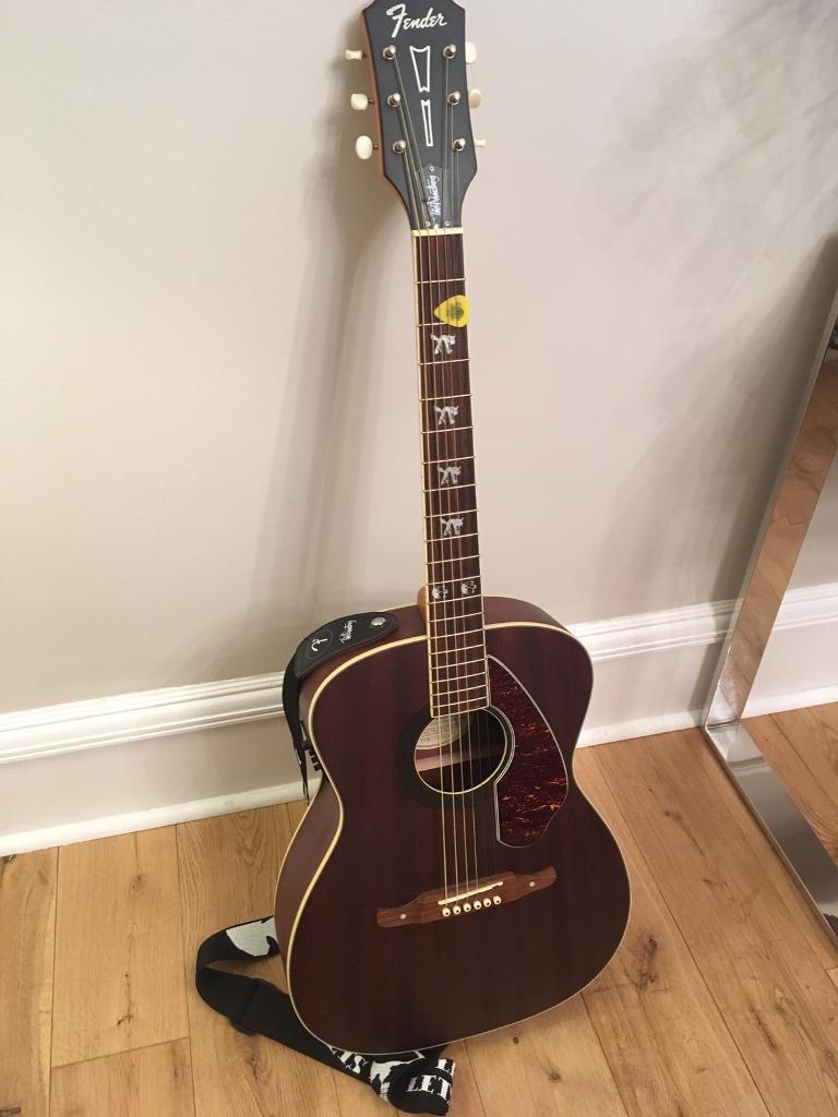 Tim Armstrong Fender Acoustic guitar with signature strap in Aberdeen