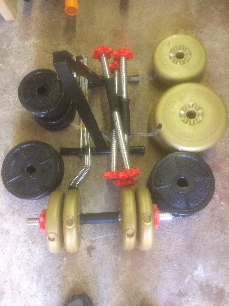 Set of weights and short bars in Deepcar, South Yorkshire Gumtree
