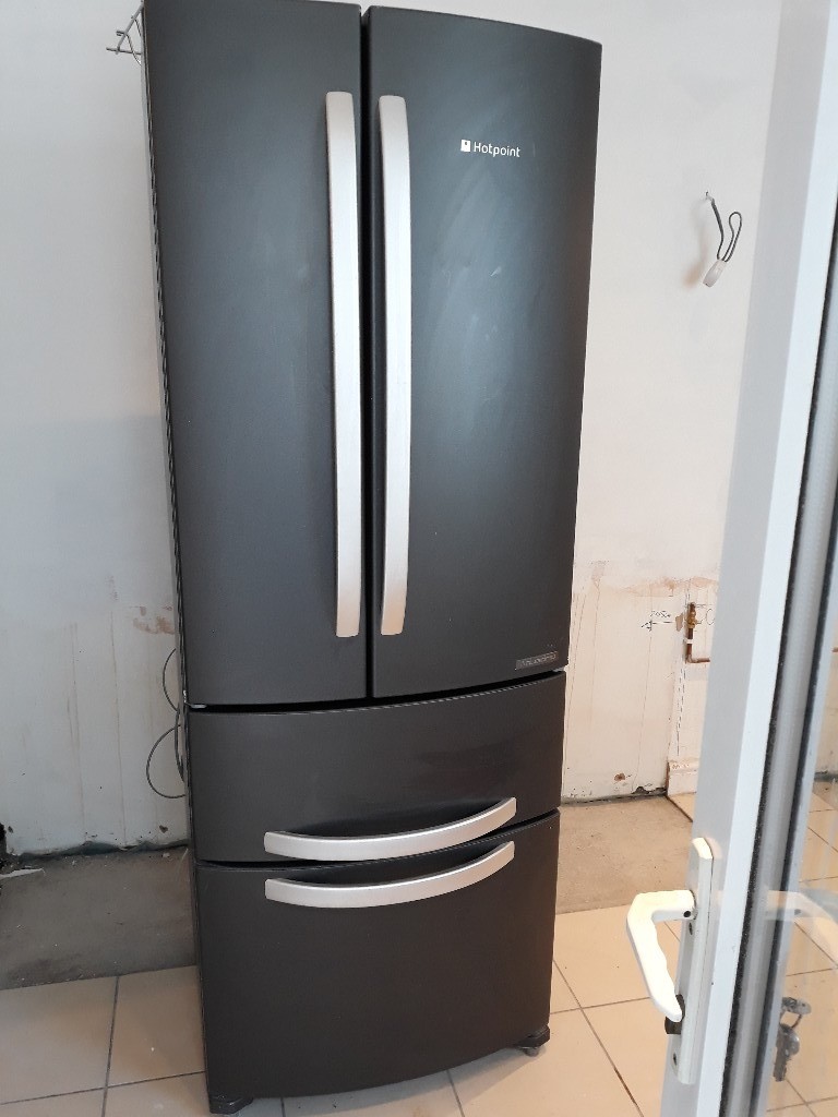 hotpoint quadrio american style gun metal fridge freezer in Splott