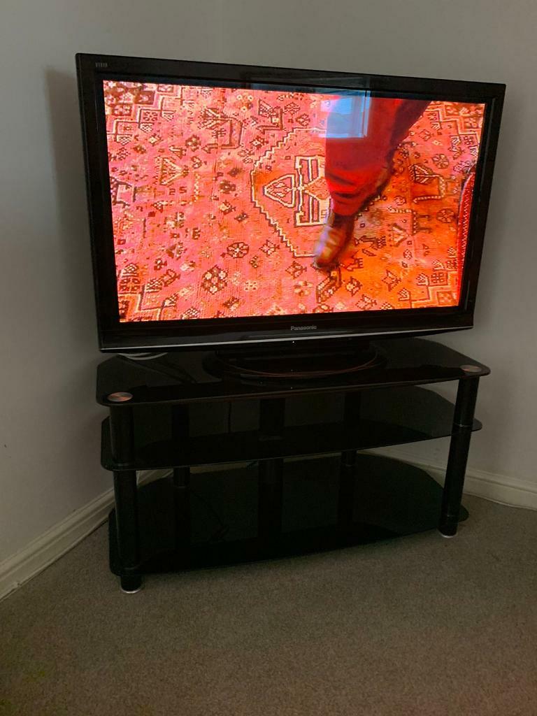 Panasonic Viera Plasma 42” TV with glass stand in Downham Market