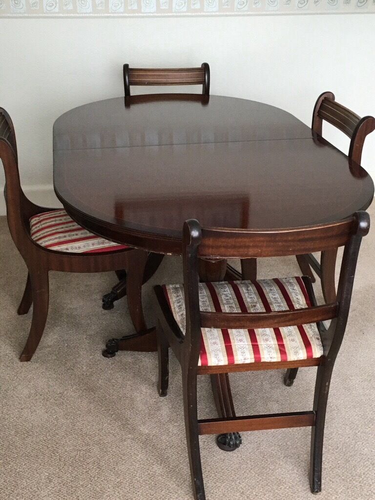 Reproduction Extending Dining Table And 6 Sabre Leg Chairs From for dining tables yeovil with regard to Existing Property