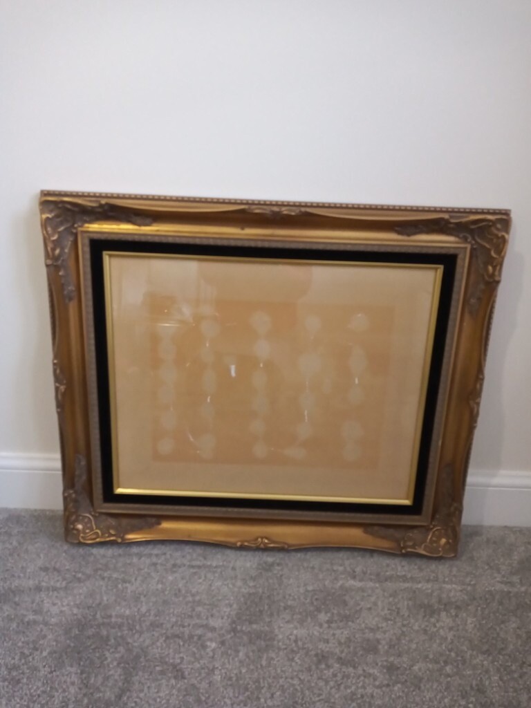 Ornate Gold Picture Frame, Black Velvet inner surround in Dunfermline