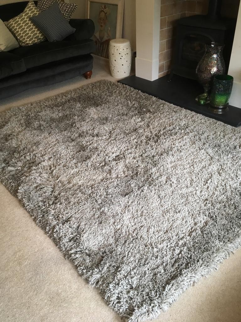 IKEA GASER RUG MINK GREY LARGE SHAGGY 240 X 170cm EXCELLENT CONDITION