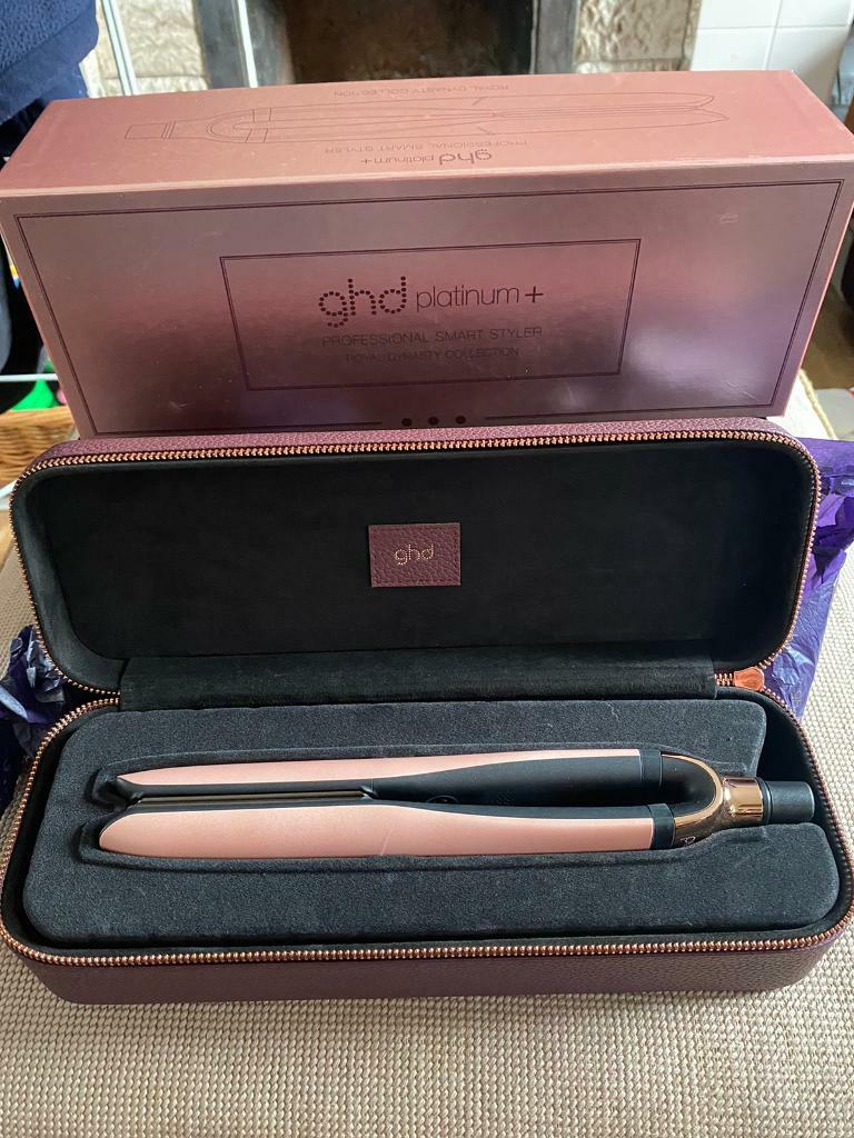 GHD platinum plus rose gold gift set hair straighteners styler in