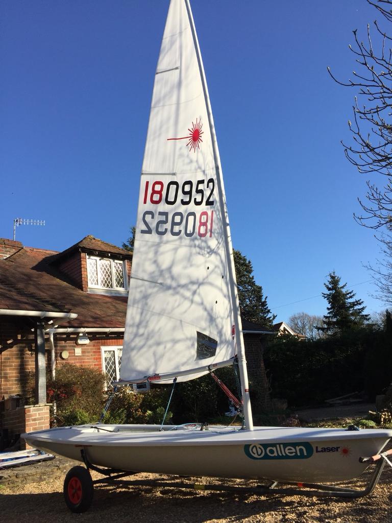 Laser Harken XD sailing dinghy with brand new carbon tiller & extension