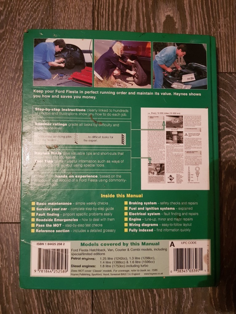 Haynes Workshop Manual for Ford Fiesta Petrol & Diesel (95-02)
