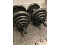 40kg cast iron dumbbell set. Free weight gym fitness 