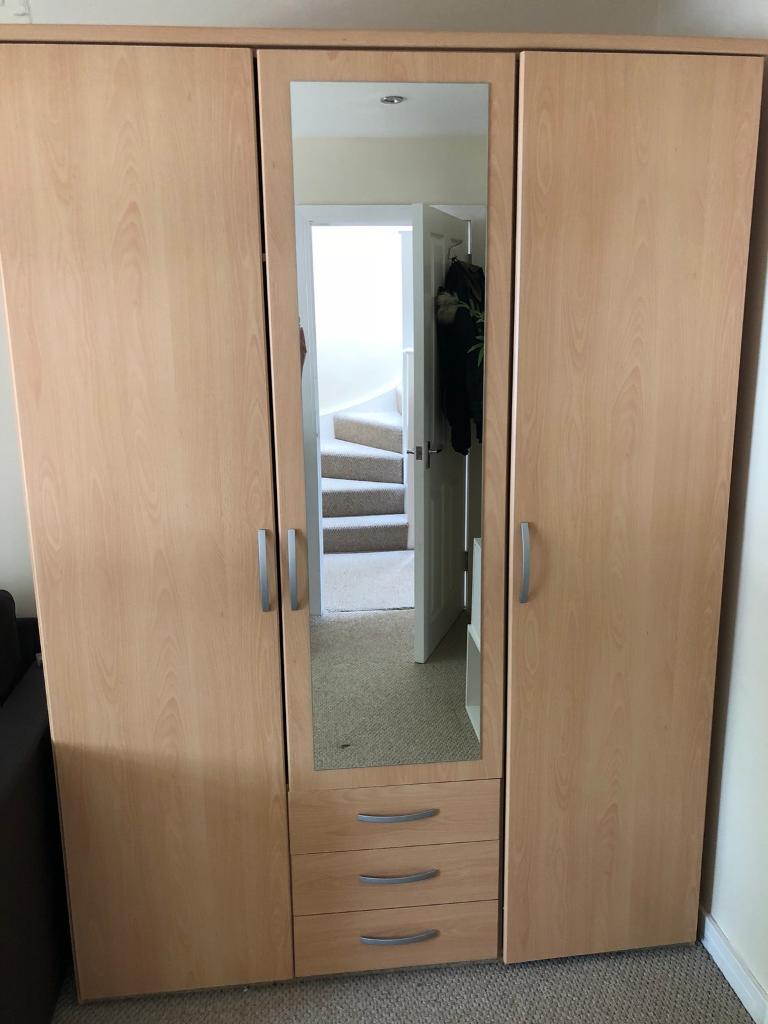 Argos Hallingford Mirrored Wardrobe 3 Dr 3 Drw In Oxford