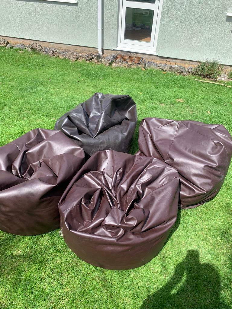 Faux Brown Leather bean bags in Stoke Bristol Gumtree