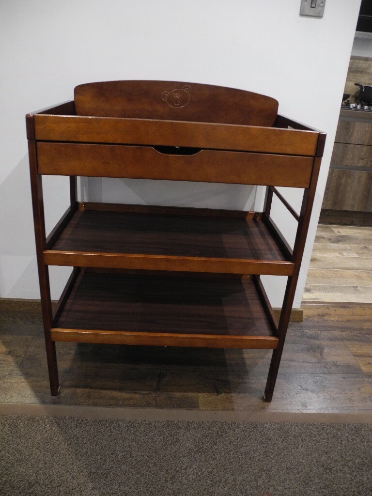 Dark brown wooden changing solid table in Lisburn Road, Belfast Gumtree