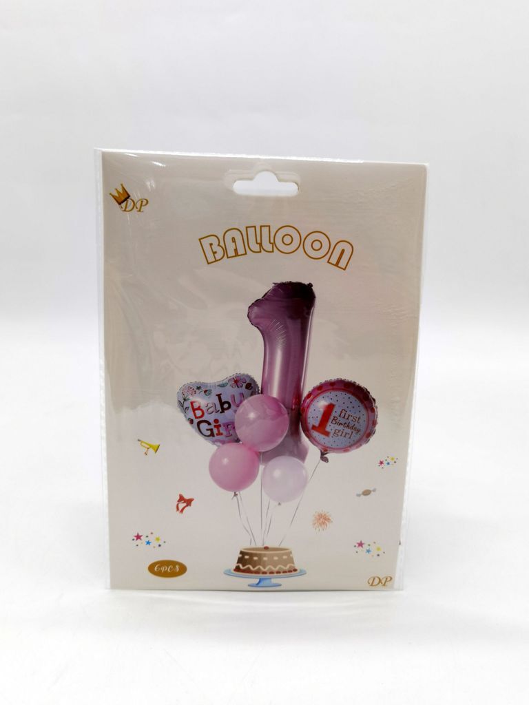 Kit Palloncini Primo Compleanno 1 Anno Bambina Femmina Bimba bal