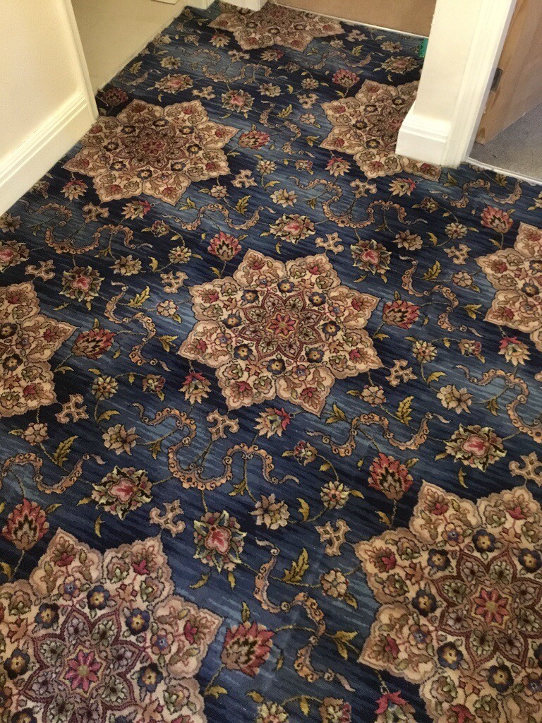 blue crossley sultana carpet antique axminster wool runner and floors 42 meters in Guiseley