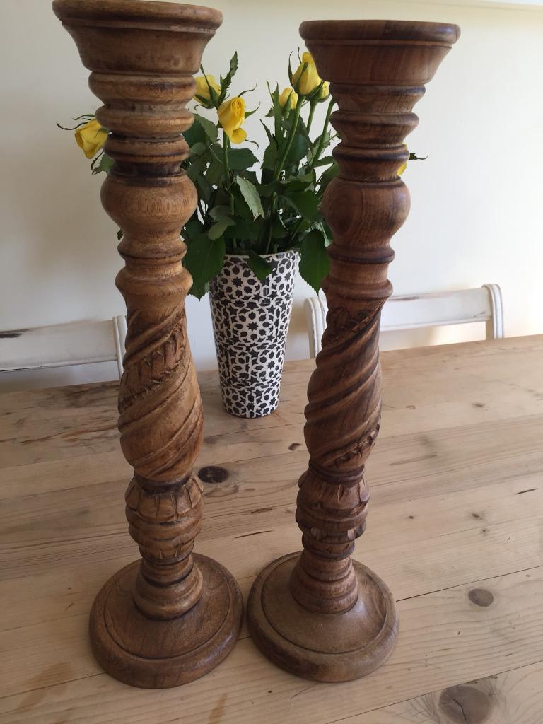 Tall wooden candlesticks brand new in Brixham, Devon Gumtree