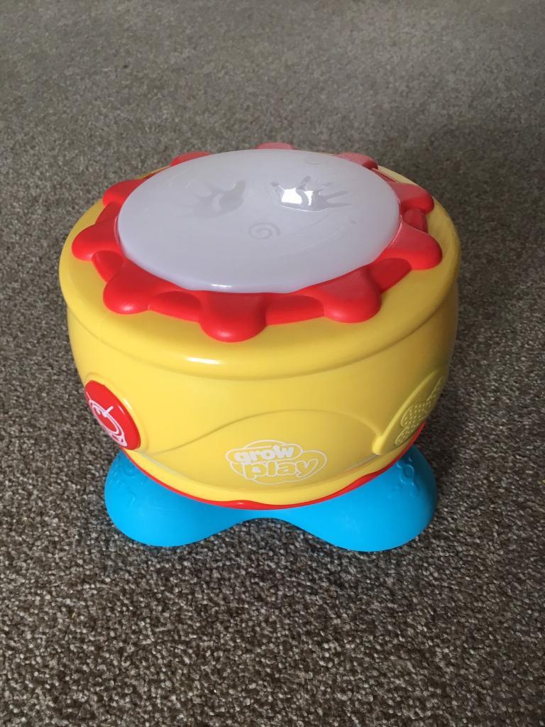 Grow & Play baby bongo drum musical drum with flashing lights in