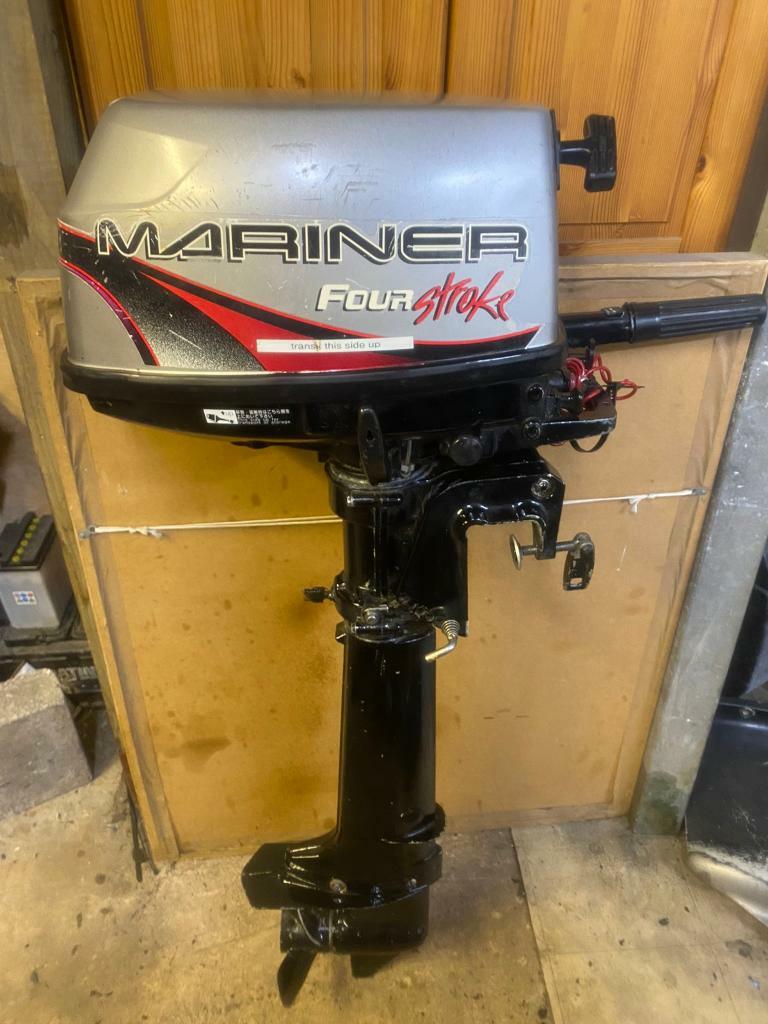 SERVICED mariner 4hp long shaft four stroke outboard boat engine and