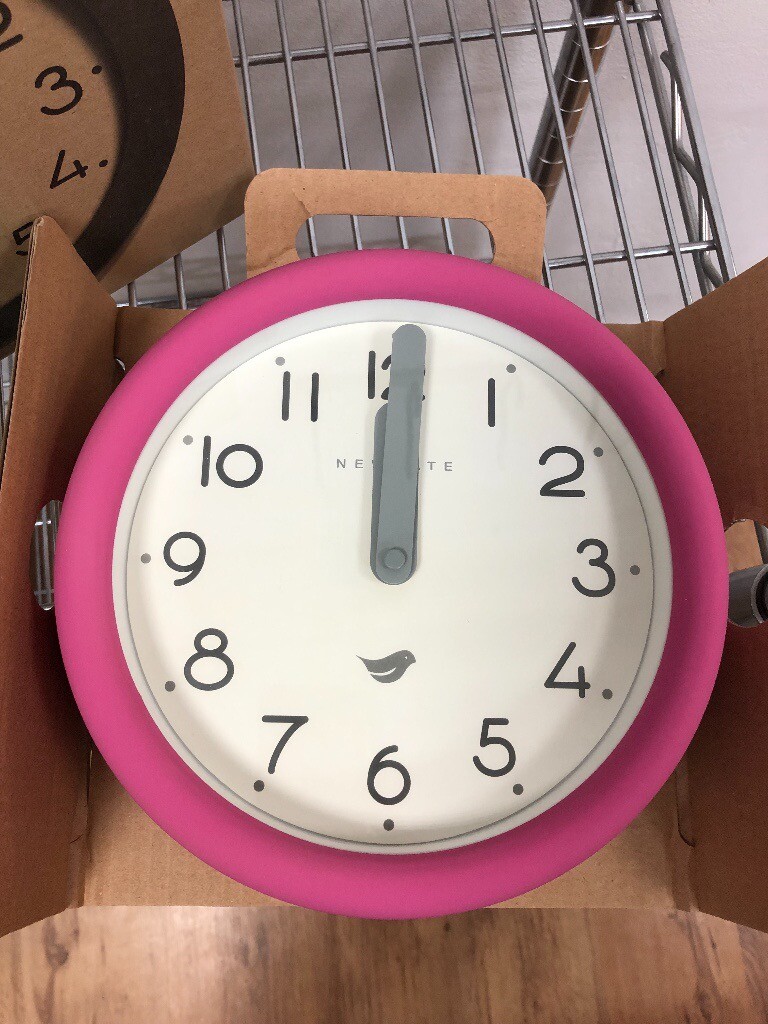 New Newgate Pantry Wall Clock In Hot Pink In Hove East