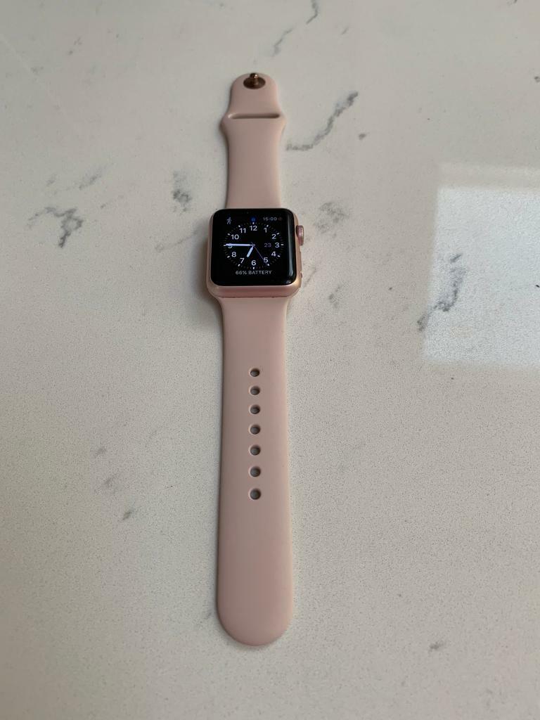 Apple Watch Rose Gold, Pink with Pale Pink Strap in Lingfield, Surrey