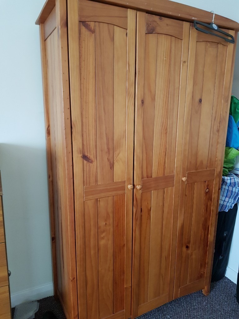 Solid Pine Three Door Wardrobe. in Middlesbrough, North Yorkshire