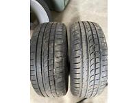 225 55 16 inch tyres x2 6mm 