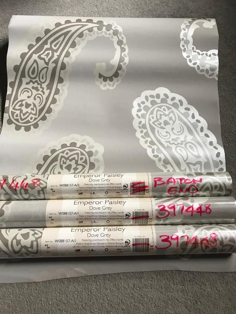 Laura Ashley Emperor Paisley Dove grey Wallpaper in Renfrew
