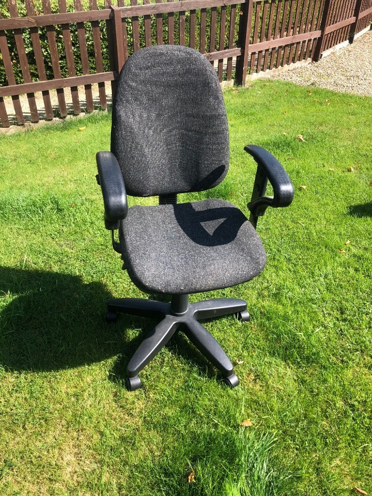 Deluxe office swivel chair, fully adjustable, charcoal, 5 feet in