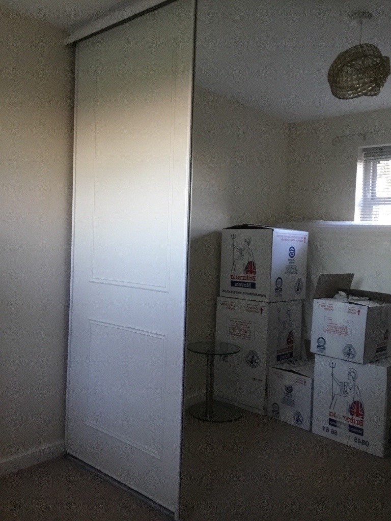 Sliding Wardrobe Doors Floor To Celling 3 X 90cm 223cm 2 Cream