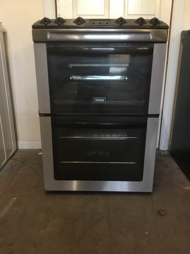 Zanussi gas cooker 60cm stainless steel FSD double oven 3 months