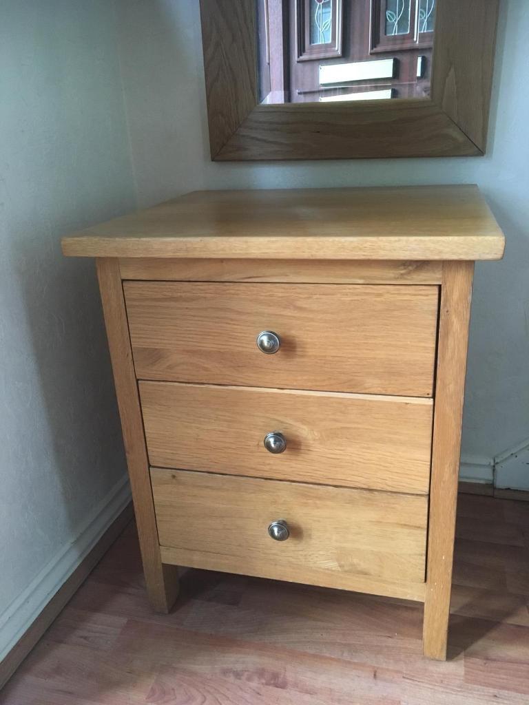 Oak 3 drawer side table | in Astley, Manchester | Gumtree