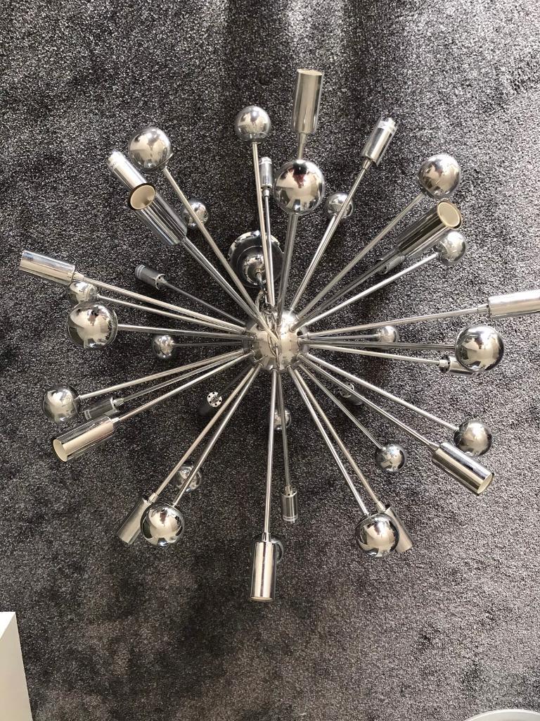Komet Spherule Chrome Effect 20 Lamp Pendant Ceiling Light Still In