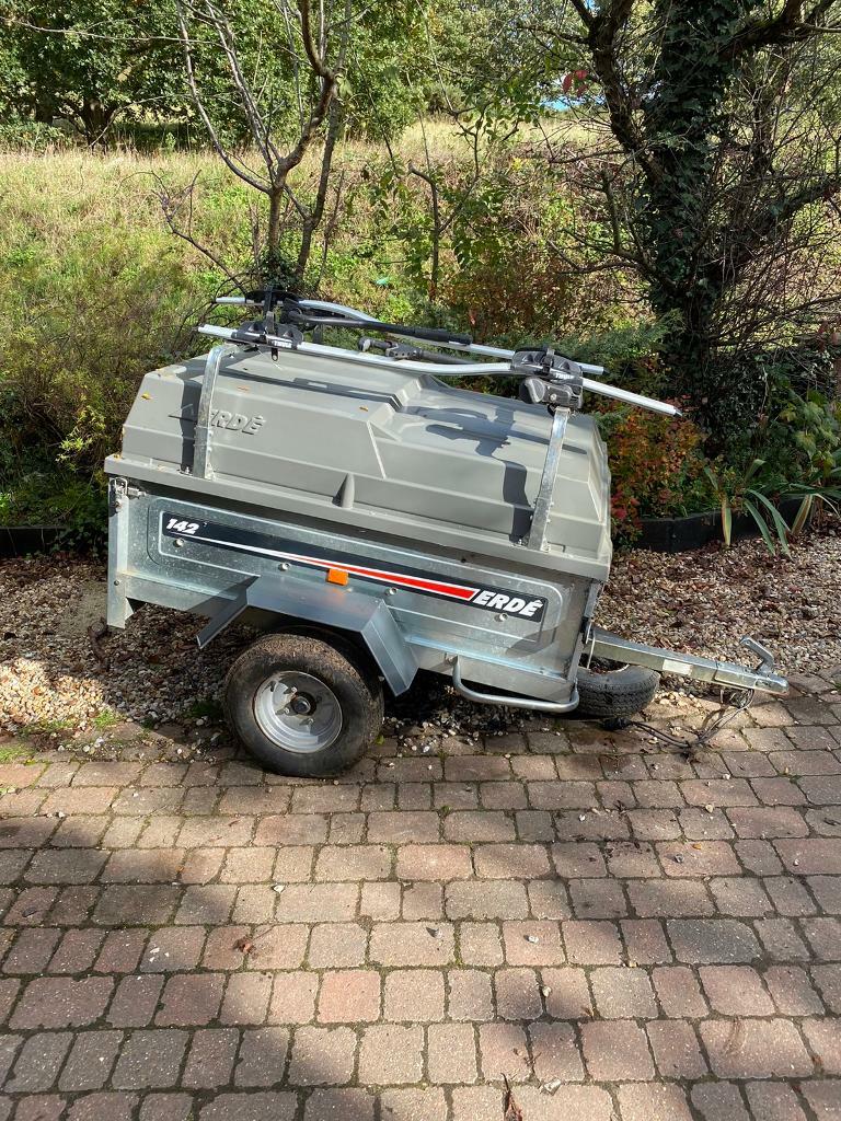 Erde 142 trailer, top box, roof rack, bike racks and full camping set