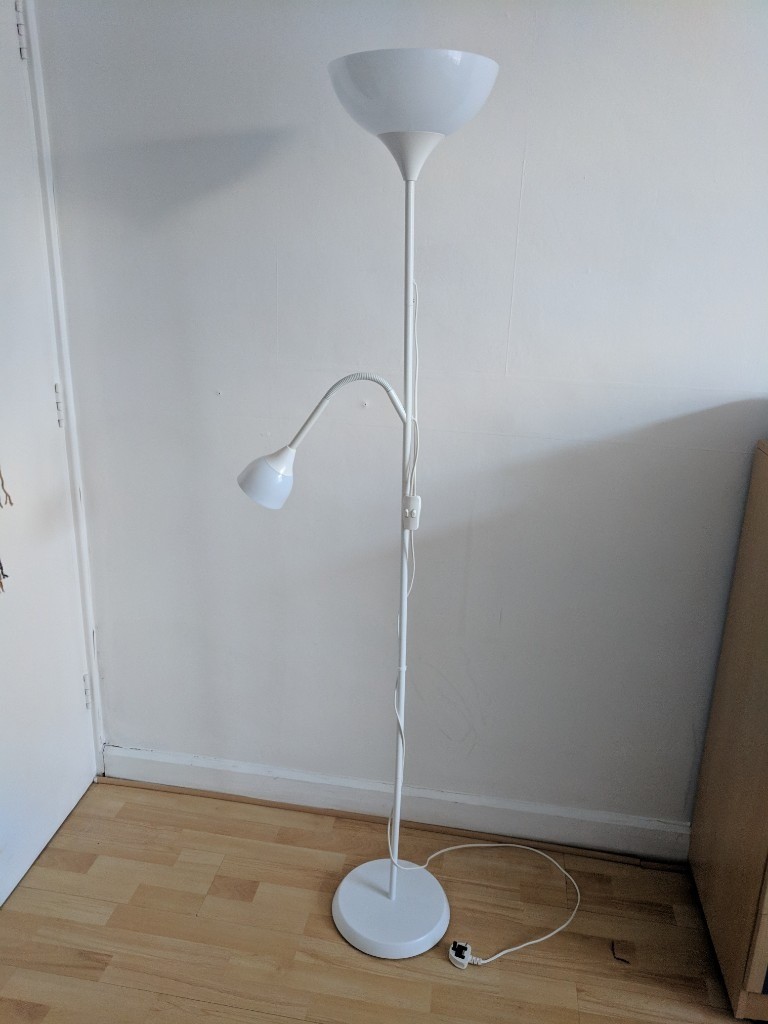 Ikea white floor lamp with reading light / Ikea NOT uplighter/reading