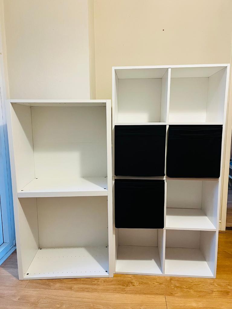 2x IKEA Shelving Units KALLAX 2x4 8 Cube BESTA Large Storage Bookshelf ...