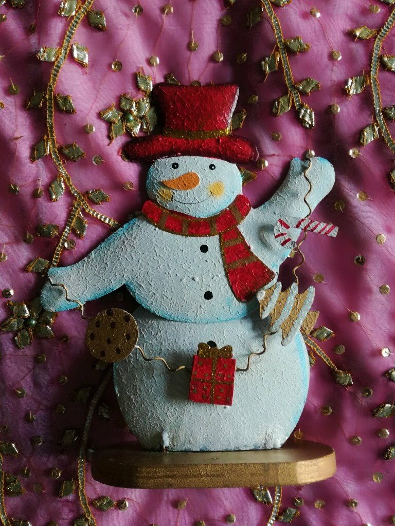 New Traditional Snowman Tree Gift Moving Ornament Festive