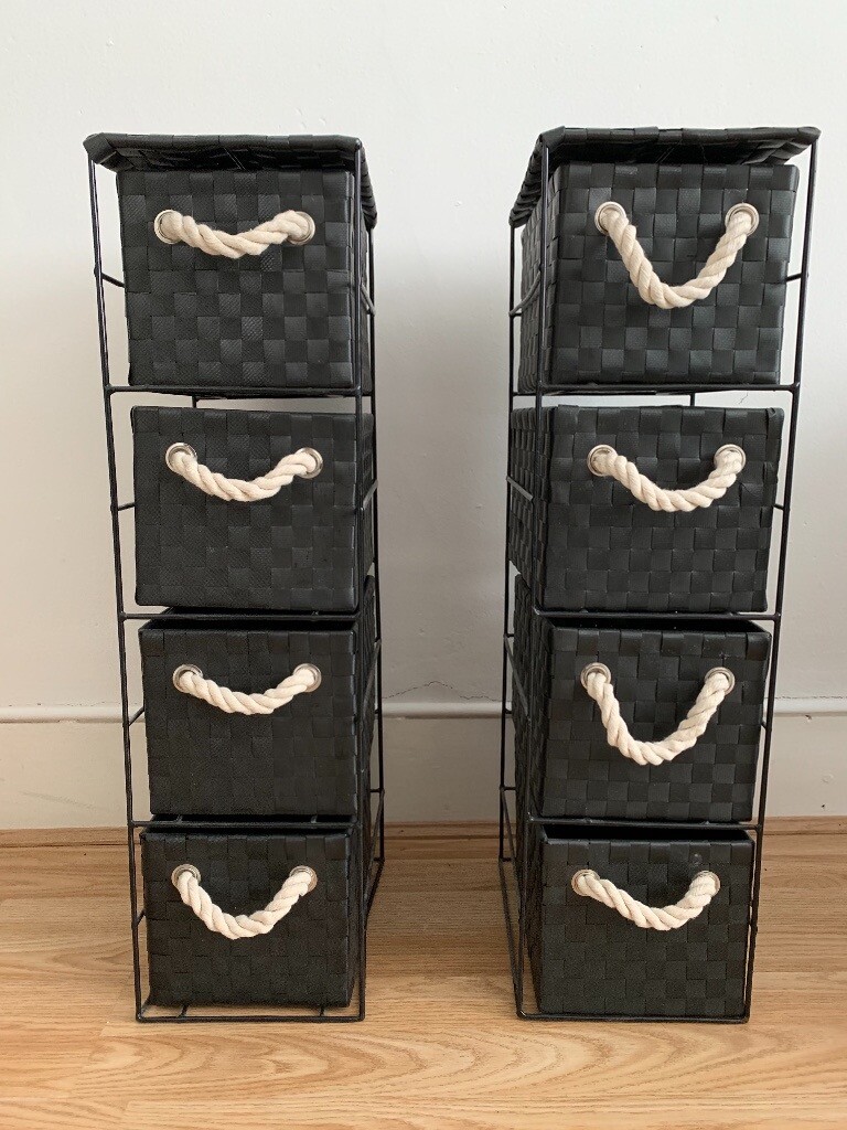 White 4 Drawer Storage Cabinet Unit For Home Office Bedroom Drawer