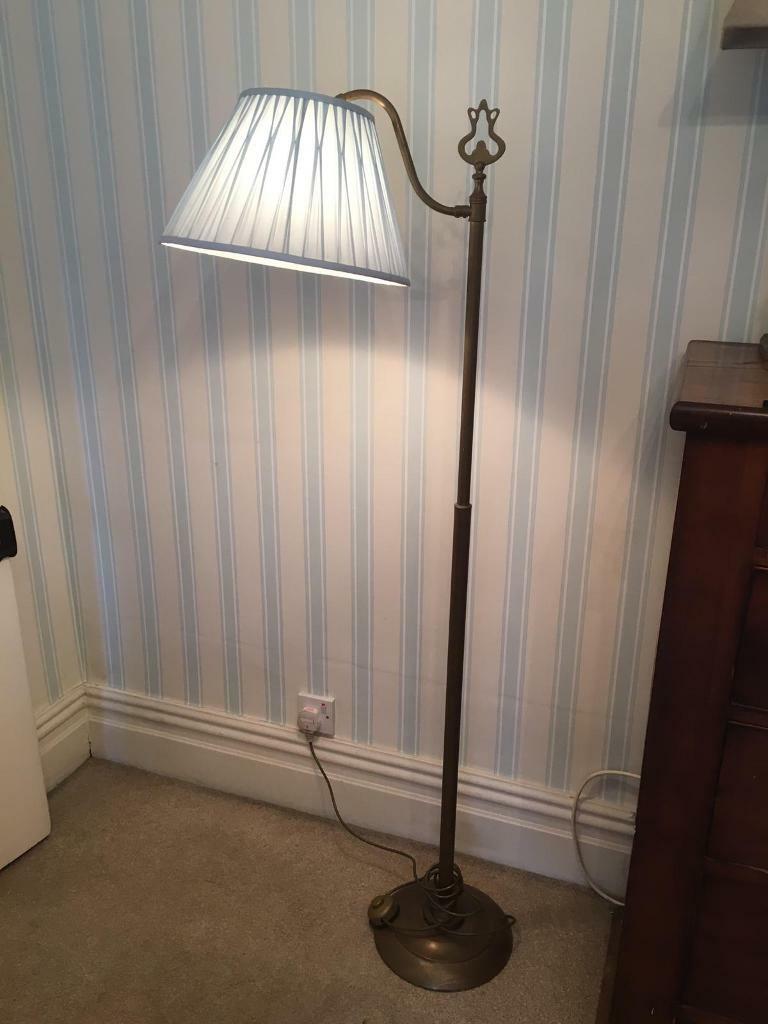 Stunning Laura Ashley brass standard lamp with shade in pristine condition in Burscough