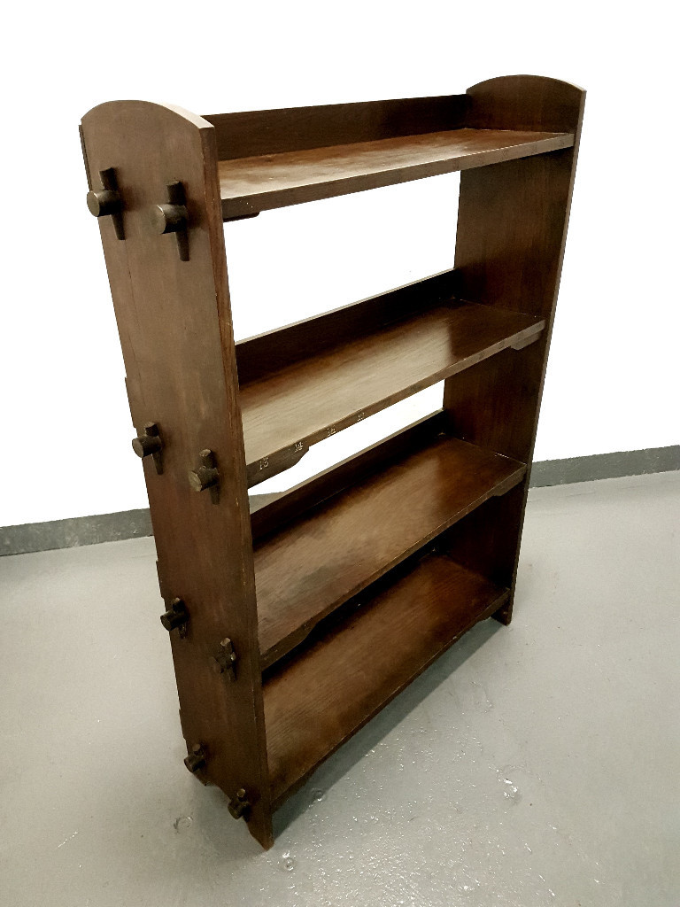Vintage/Antique Solid Oak Hall Bookcase Shelf Shelving Unit Storage