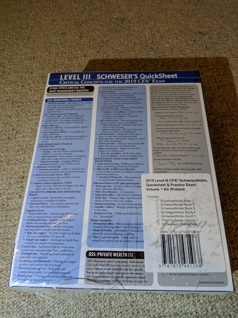 Brand new 2019 CFA Level 3 Kaplan Schweser Curriculum ...