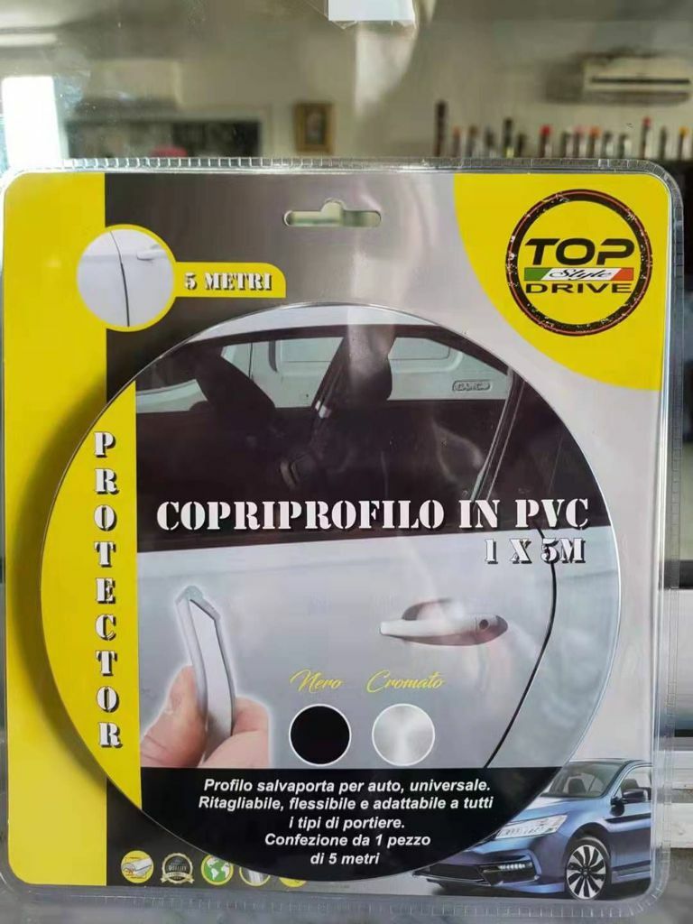 Copriprofilo Striscia Profilo Portiera Auto Tuning Cromato Pvc Silver 5mt awe