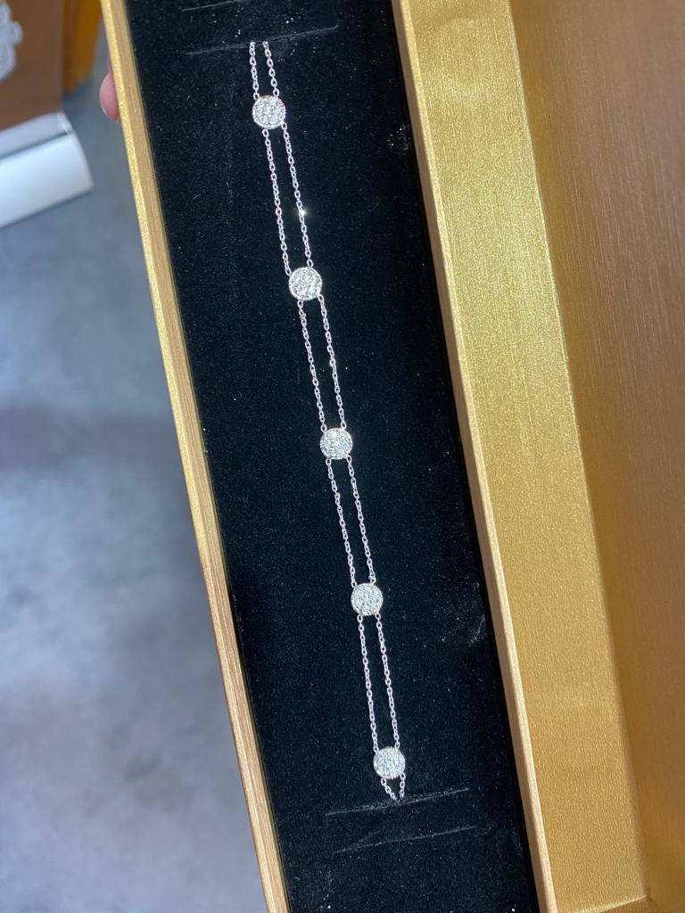 Pre-owned Morris 0.75 Carat Natural Diamond Bracelet Si 14k White Gold 7 Inches