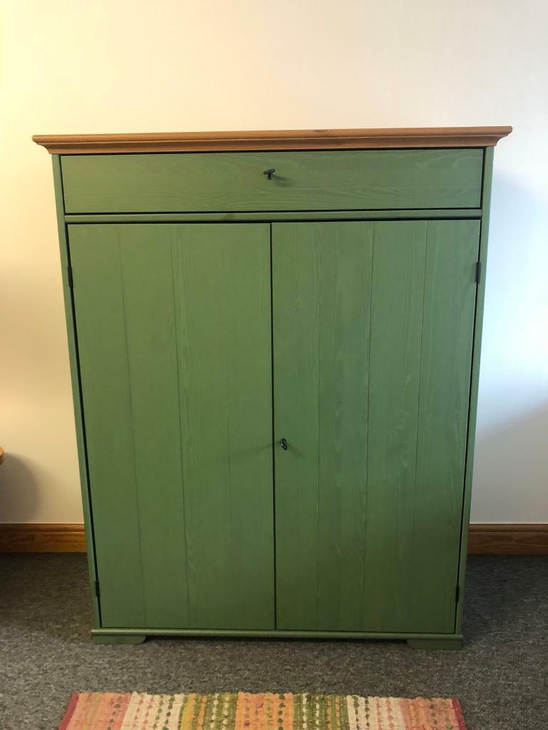 Beautiful Wooden Linen Cupboard Cabinet Green In
