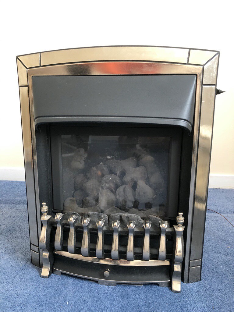 Gas Fire Inset (Flavel Calypso Plus Brass Easy Access Slide Control