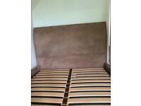Light brown double bed frame