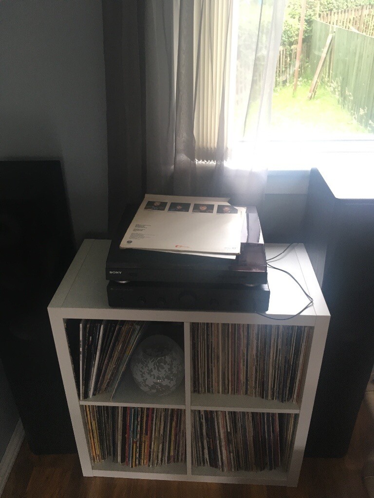 Sony record player with speakers and records in Milton, Glasgow Gumtree
