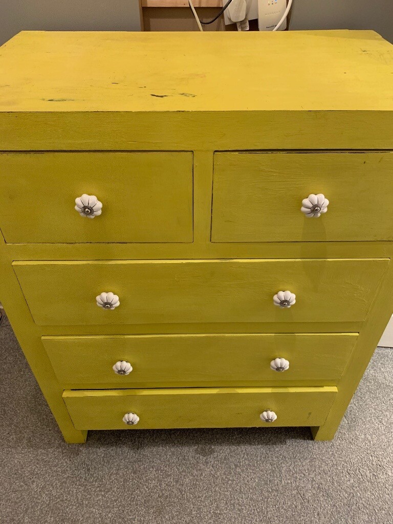 Yellow 4 Drawer Chest in Twyford, Berkshire Gumtree