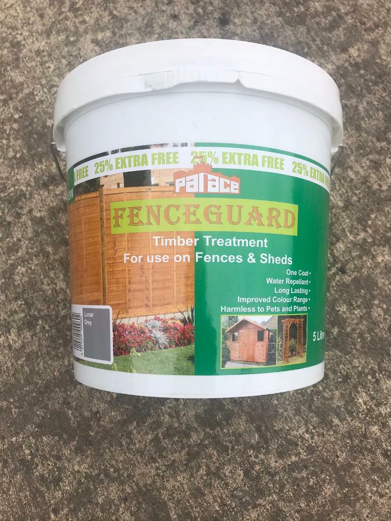 Lunar grey fence paint, autumn gold, red cedar, forest green in